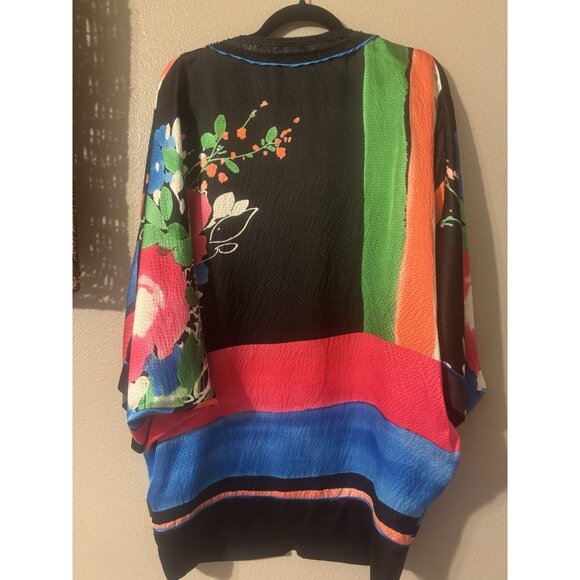 Bebe Dress S Small SILK Kimono Dolman Sleeve Resort Cruise Party SUMMER - Picture 11 of 14